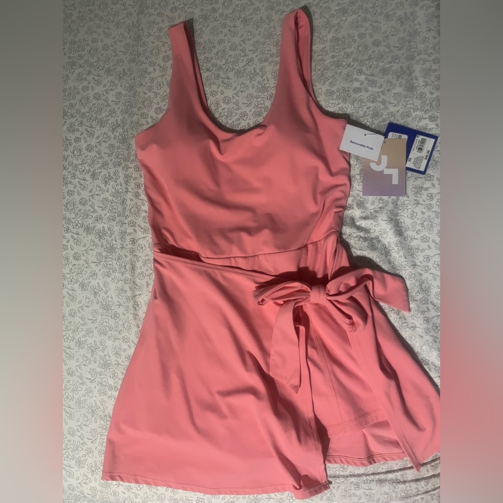 Pink Sleeveless Dress with Bow